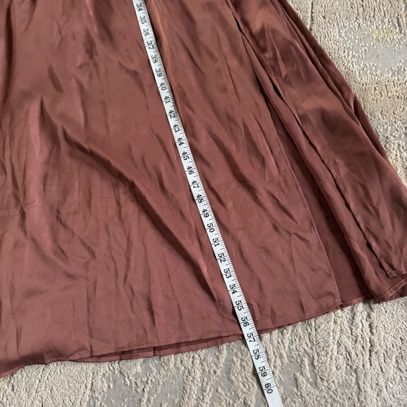 Baltic Born Sicily Satin Maxi wrap Dress Rosy Brown slip dress classy XS new - Picture 9 of 13